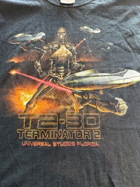 Vintage Universal Studios Terminator T2-30 Tee Graphic Short Sleeve Size M Y2K